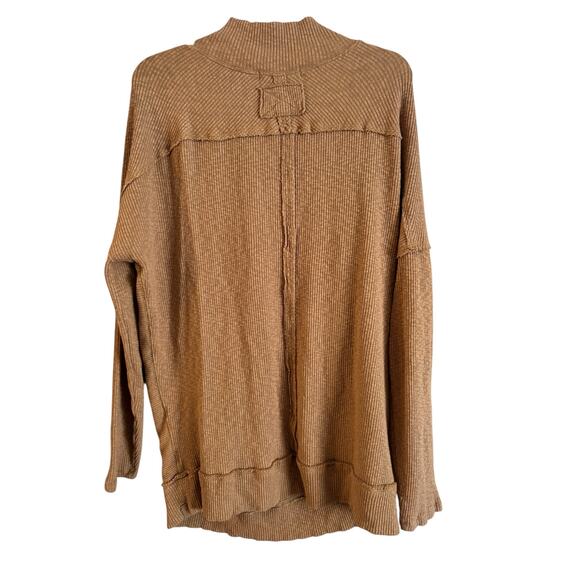 Free People We The Free Casey Ribbed Mock-Neck Tunic Dress in Tiger Eye Size M - Picture 4 of 6